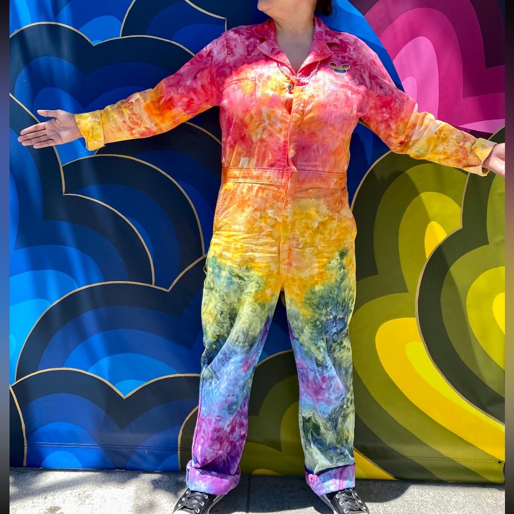 Side Eye Tye Dye PRIDE the Rainbow Jumpsuit Size 42 (M to L)  🌈 Coveralls
